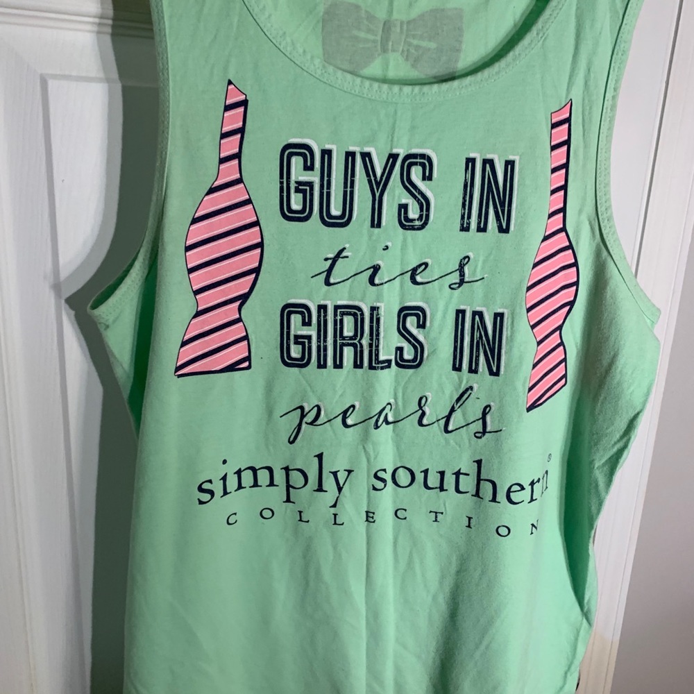 Simply Southern preppy Tank Tshirt S